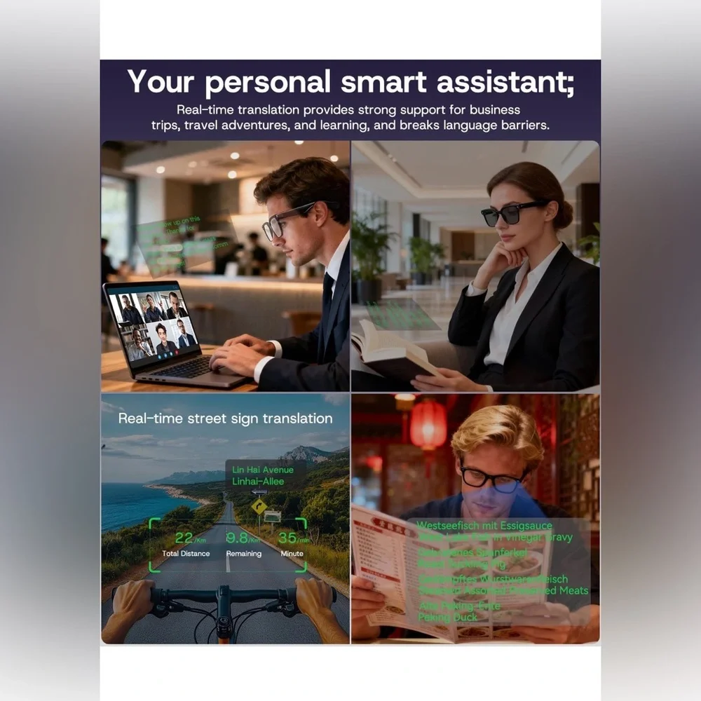 AI Smart Glasses with Bluetooth for Men and Women with 8 MP Camera